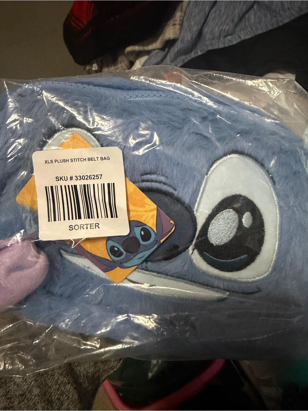 Disney Light Blue Stitch Plush Belt Bag